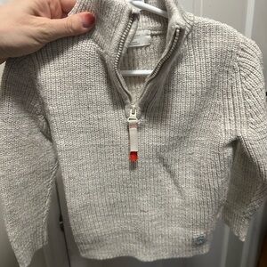 H&M Beige Knit Half-Zip Sweater